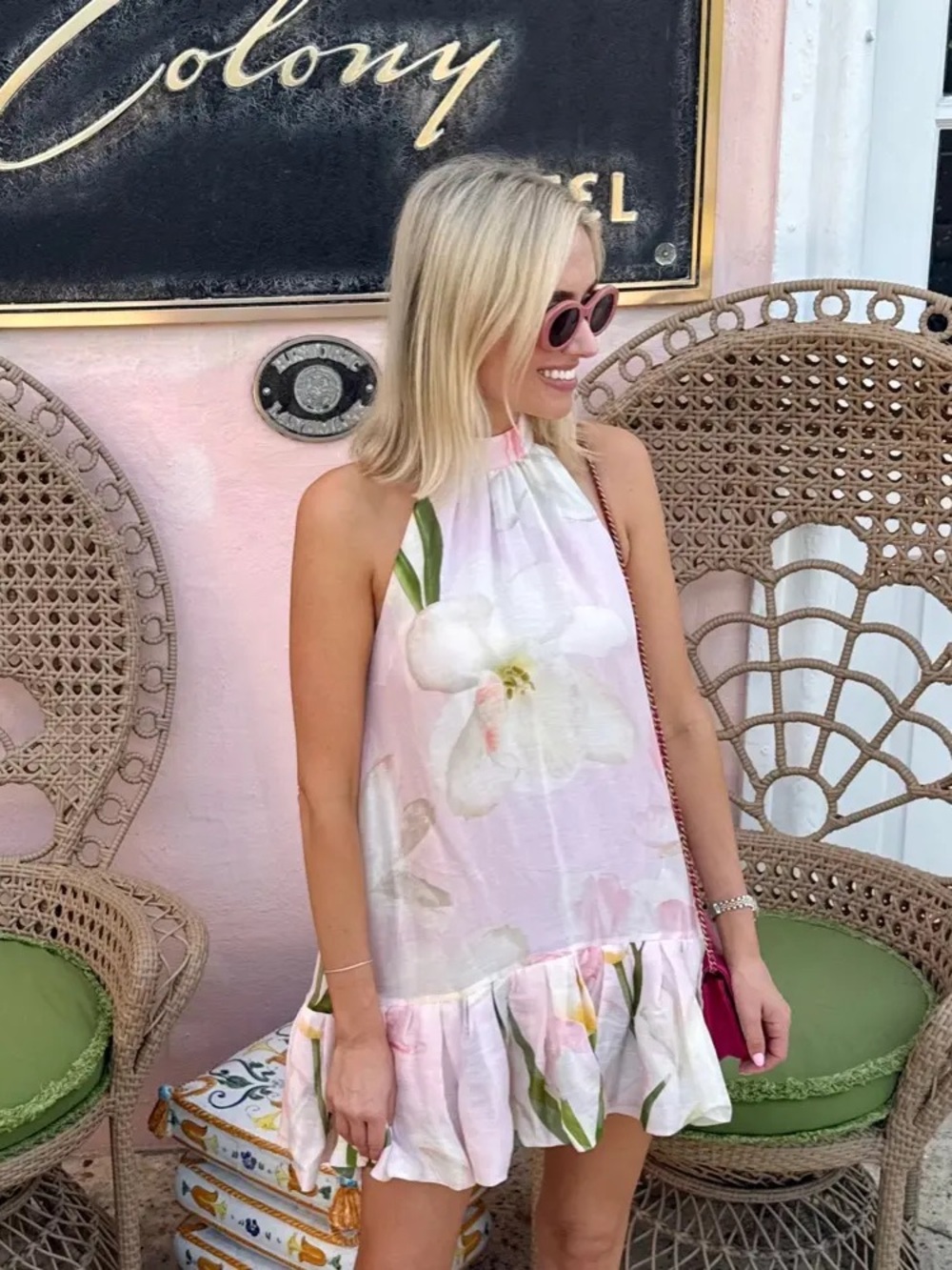 CARA CARA Arca Mini Dress in Lilian Blush